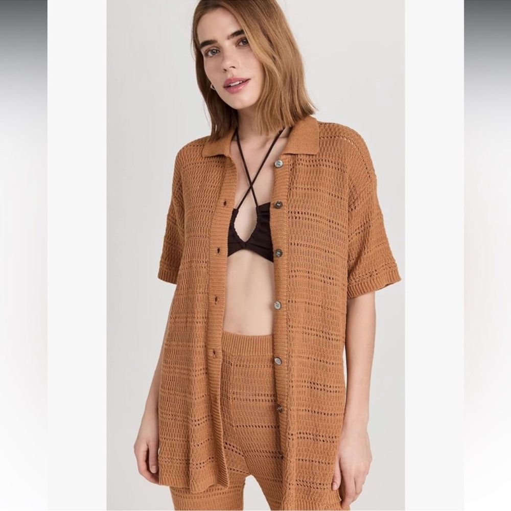 L*Space Women's Marbella Top Camel Knit Cardigan